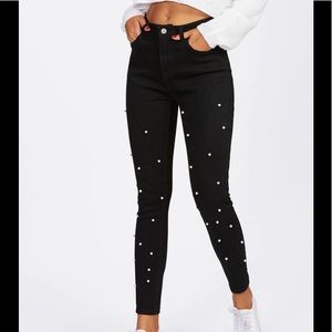 SHEIN Pearl Jeans Black Size L (8/10)